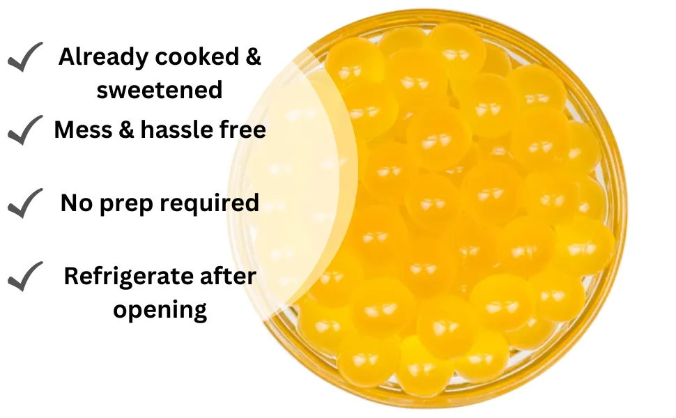 Tanoshiya Popping Boba Fruit Flavour Bursting Bubbles 1.3kg | Tapioca Pearl (Passion Fruit (Pack of 1)) - Passion Fruit Popping Boba Pearls Tapioca Pearls