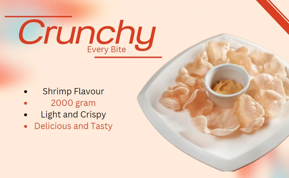 Mekong Vietnamese Prawn Flavoured Crackers 2kg Uncooked (1Pack) - Light and Crispy Authentic Prawn - Vietnamese Style - Prawn Crackers Shrimp Flavoured Crispy Authentic Prawn Vietnamese Style