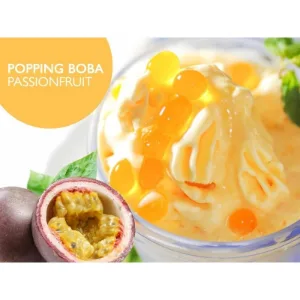 Tanoshiya Passion Fruit Popping Boba Pearls for Bubble Tea Dessert Toppings Cocktails - 1.3KG (Pack of 6) - versatile toppings