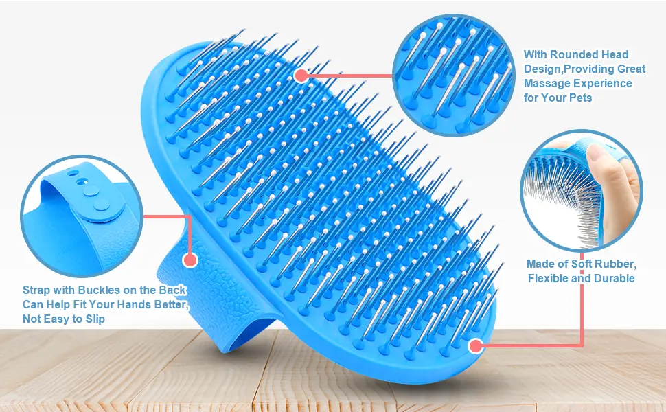 ZITSMS Rabbit Grooming Kit Rabbit Brush for Shedding with Bunny Nail Clipper Rabbit Nail Trimmers with Pet Combs for Hamster Guinea Pig Ferret(6 Pack) - bath brush