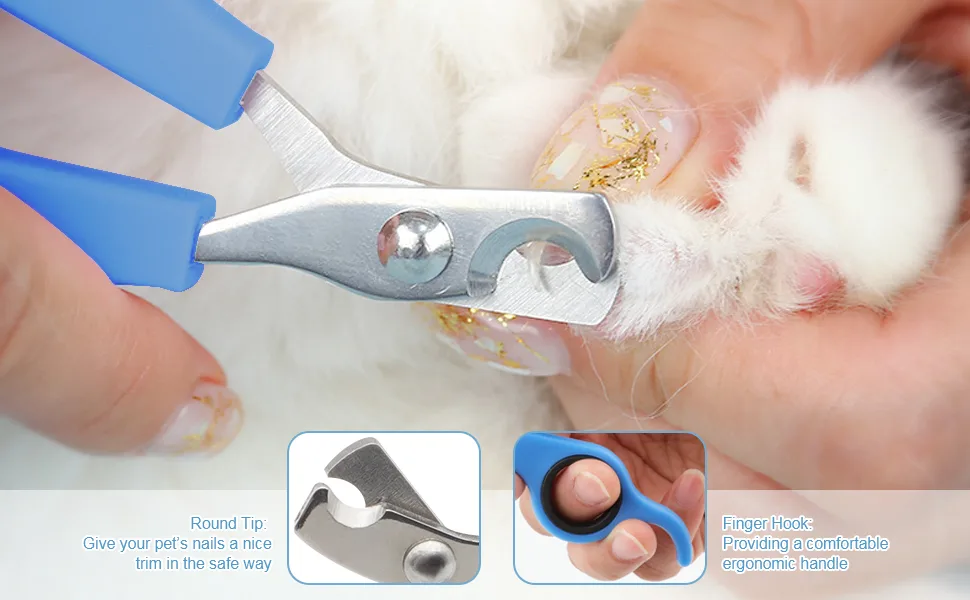ZITSMS Rabbit Grooming Kit Rabbit Brush for Shedding with Bunny Nail Clipper Rabbit Nail Trimmers with Pet Combs for Hamster Guinea Pig Ferret(6 Pack) - bunny nail clipper