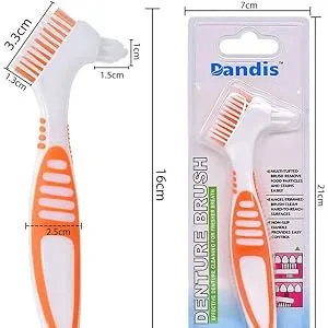 Chargenyang Denture Brush Dual Head Toothbrushes Hard Denture Cleaning Brush Denture Toothbrush Cleaning Brush False Teeth Brush Toothbrush(3PACK) - product information 6