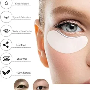 Chargenyang Under Eye Gel Pads Eyelash Extension Pads Lint Free DIY False Eyelash Lash Extension Makeup Eye Gel Patches Pack (100 Pair) - product information 5