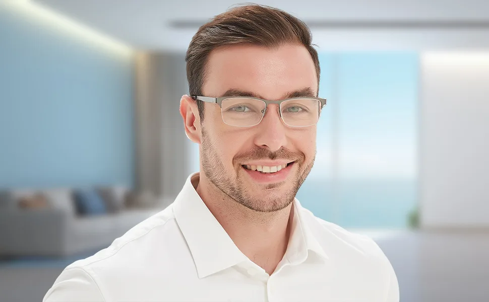 EYECEDAR 5-Pack Reading Glasses for Men Metal Gunmetal Half Frame Spring Hinges Eyeglasses Readers 1.00 Metal Grey 1.0 x - Reading Glasses