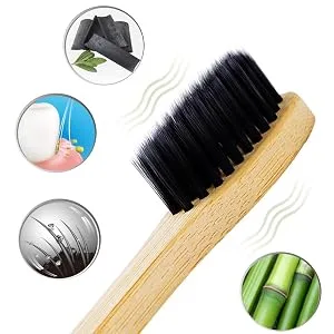GeekerChip Bamboo Toothbrush 10 Colors Bamboo Toothbrush Natural Soft Bristles Ecological and 100% Biodegradable 10 count (Pack of 1) - product information 4