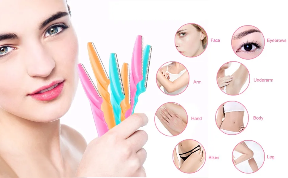30 Pieces Eyebrow Razors Shaper Shavers Trimmers for Women and Men Face Hair Removers with Box Package 3 Colors - product information 2