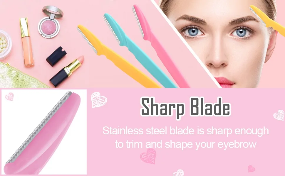 30 Pieces Eyebrow Razors Shaper Shavers Trimmers for Women and Men Face Hair Removers with Box Package 3 Colors - product information 3