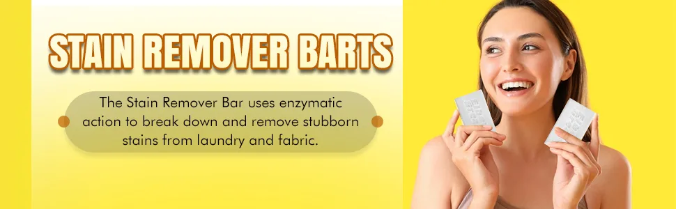 Stain Remover Bar - Soap Bar Laundry Fabric Clothes Stubborn Stain Remover Enzymatic Action -No Bleach- Pack of 3-100gm - product information 8