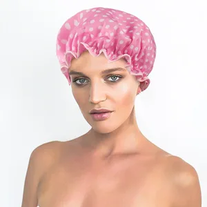 PrettyDate 3 Packs Double layer Shower Cap Waterproof Elastic Bath Cap for Women Shower Spa Salon 3Packs - product information 6