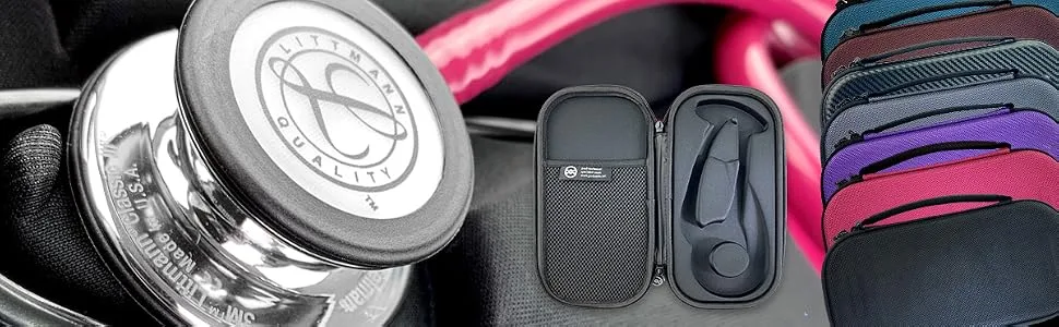 Pod Technical Classicpod Micro Stethoscope Case for Littmann Classic Stethoscopes - All Black - classicpod micro stethoscope case