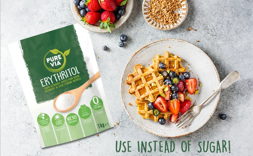 Pure Via Erythritol 2 X 1kg pack Zero Calorie & Keto Friendly Sugar Alternative Non-GMO Certified - banner1