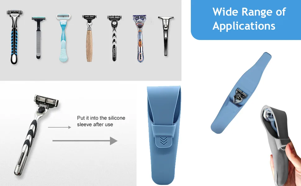 Travel Case for Razor 2 Pieces Razor Case Beard Trimmer Razor Storage Bag Silicone Protective Case Shaver Protective Case for Men for Storage - travel case for razors