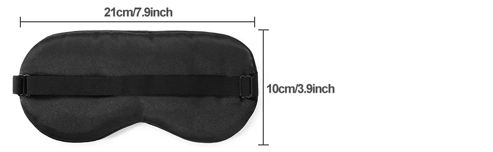 Quelcc Sleep Mask 2 Pack Silk Eye Mask Soft Eye Mask for Sleeping Light-Blackout Design with Adjustable Strap for Night Travel Nap (Black) 2 count (Pack of 1) - product information 6