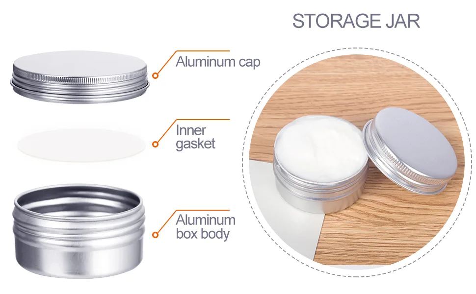 Redamancy 10 Pcs Aluminium Tins Jars Aluminium Empty Containers 15 ml Aluminium Tin Jars with Screw Lids Empty Cosmetics Container Pots for Lip Balm Cream Candles Cosmetics (Silver) - product information 3