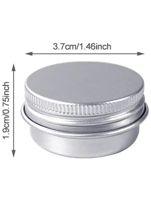 Redamancy 10 Pcs Aluminium Tins Jars Aluminium Empty Containers 15 ml Aluminium Tin Jars with Screw Lids Empty Cosmetics Container Pots for Lip Balm Cream Candles Cosmetics (Silver) - product information 6