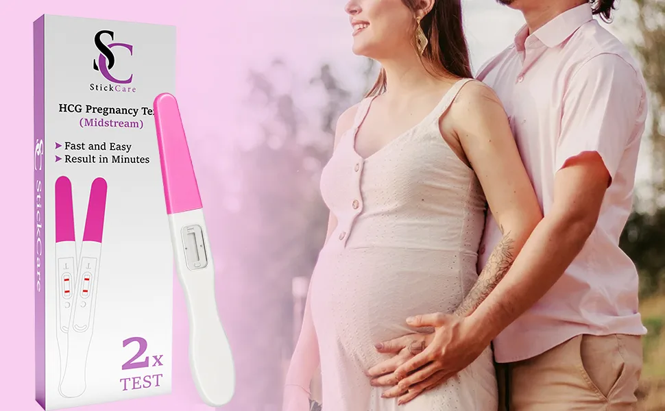 StickCare Pregnancy Test Fast Response Early Detection HCG Pregnancy Midstream Home Test Kit 2 Count (Pack of 1) - pregnancy test first response early clear blue tests detection clearblue ultra 6 days