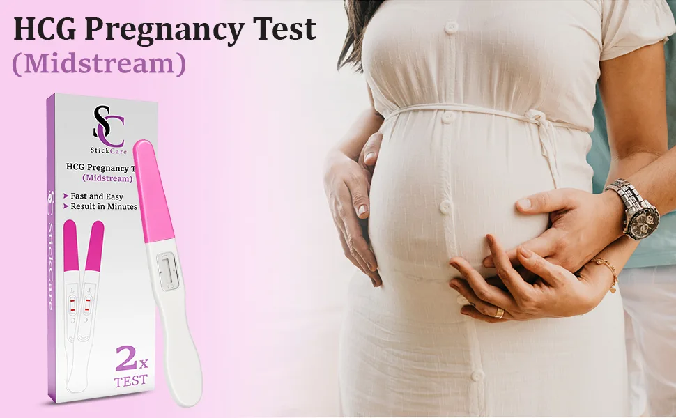 StickCare Pregnancy Test Fast Response Early Detection HCG Pregnancy Midstream Home Test Kit 2 Count (Pack of 1) - Pregnancy Test Rapid Detection Result Fast 1 Minute Kit of 2 Tests Easy Home First Response Early