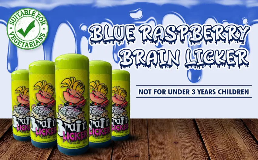 VR Angel 2 x Blue Raspberry Brain Licker Retro Slushy Sweets Liquid Candy Roller Bottle - Each Bottle 60ml 1 Count (Pack of 2) - brain licker
