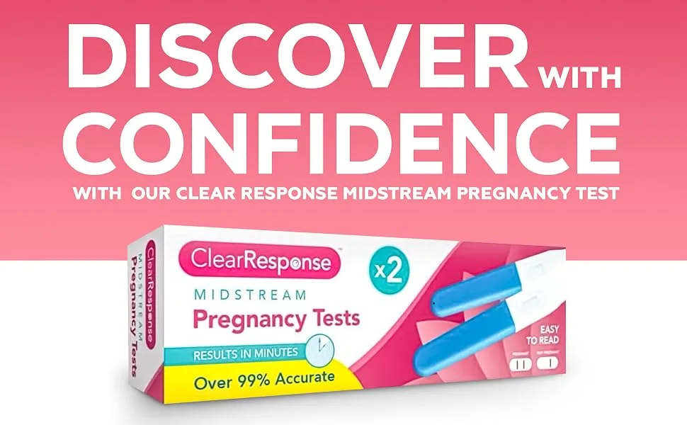 ZYBUX - Clear Response midstream Pregnancy Test 2 Pack 99% Accurate Results in Minute - Pregnancy Test 2 Pack
