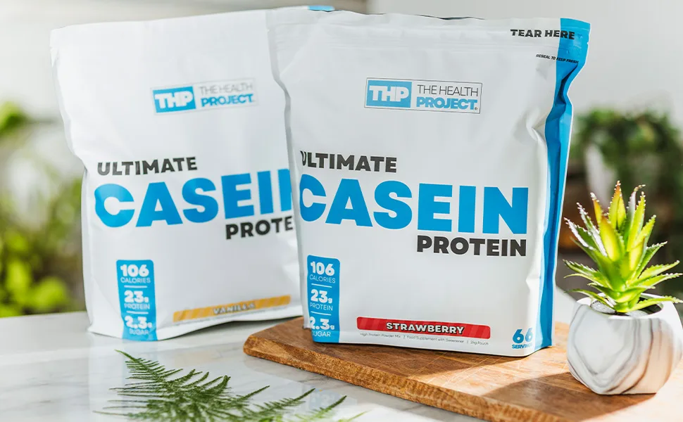 The Health Project Ultimate Casein Protein - Health-Conscious Slow Digesting Supplement | Over 23g Protein | Low Carbs Low Fat 2kg (Vanilla) - Casein