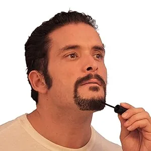 Blackbeard for Men - Temporary Brush On Colour 12ml (0.40oz) - Brown Black (Brown Black X1) 12 ml (Pack of 1) - Blackbeard