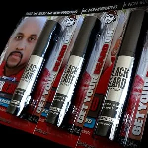 Blackbeard for Men - Temporary Brush On Colour 12ml (0.40oz) - Brown Black (Brown Black X3) 4 ml (Pack of 3) - blackbeard