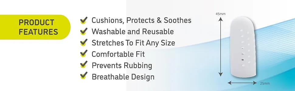 Protectoe Toe Protector Gel Toe Cap for 2nd & 3rd Toes - Pack of 10 - Product Features