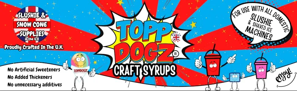 TOPPDOGZ Slush Snow Cone Syrup 1 Litre Blue Raspberry slushie slushy Blue Raspberry 1 l (Pack of 1) - slush puppy syrup