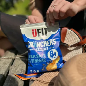 UFIT Crunchers Popped Chips High Protein Healthy Crisps - Smokin' BBQ Flavour (Box of 18 x 35g) - middle 2