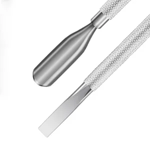 Alinana Stainless Steel Cuticle Pusher Tool - Nail Care Tool for Cuticle Removal - Dual-Ended with Non-Slip Grip Handle - Professional Grade Nail Tools Silver 1 Pack - Alinana Cuticle Pusher