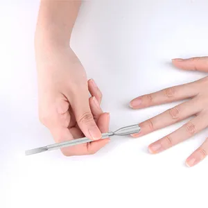 Alinana Stainless Steel Cuticle Pusher Tool - Nail Care Tool for Cuticle Removal - Dual-Ended with Non-Slip Grip Handle - Professional Grade Nail Tools Silver 1 Pack - Alinana Cuticle Pusher