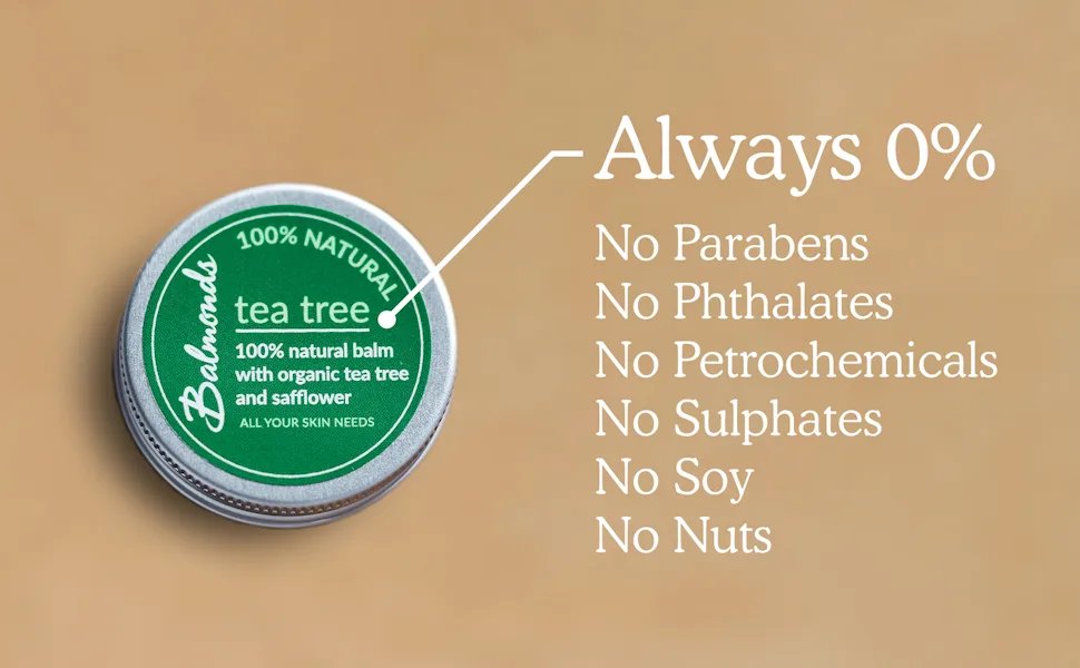 Balmonds Tea Tree Balm for Cold Sores Fungal Conditions Acne Spots and Insect Bites (15ml) 15 ml (Pack of 1) - product information 3