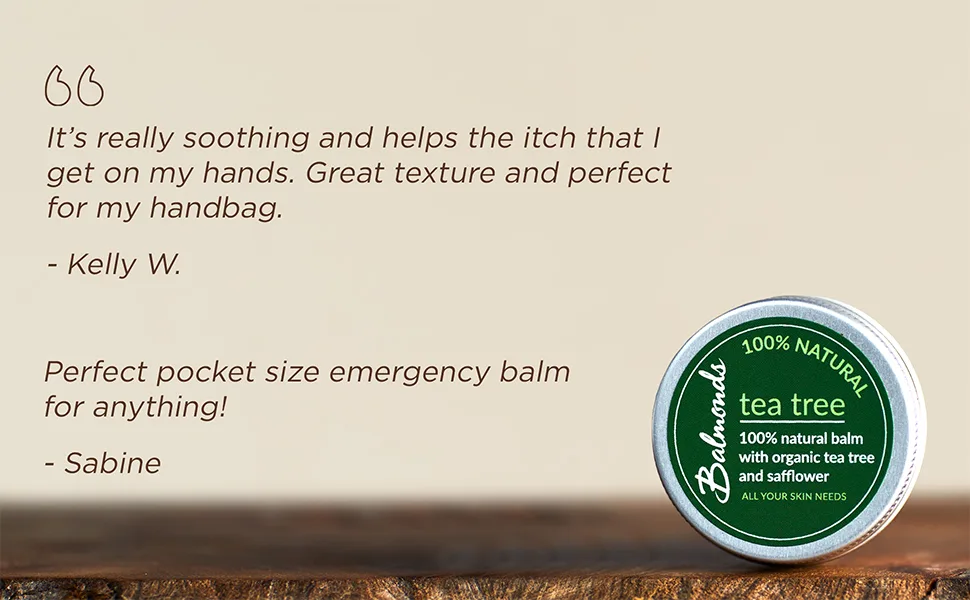 Balmonds Tea Tree Balm for Cold Sores Fungal Conditions Acne Spots and Insect Bites (50ml) 50 ml (Pack of 1) - quotes