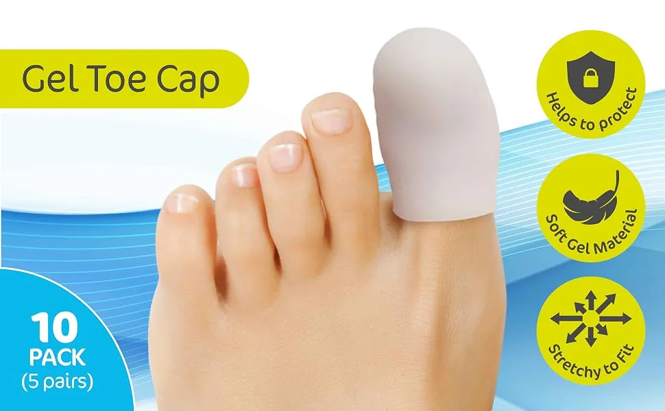 Protectoe Big Toe Protector Non-Perforated Extra Strong Design - Pack of 10 - Gel toe cap