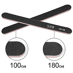 15 Pack Professional Nail File Set Double-Sided 100/180 Grit Emery Board Manicure Tools For Nail Grooming and Styling-Black - 100/180 Double Sided Grits