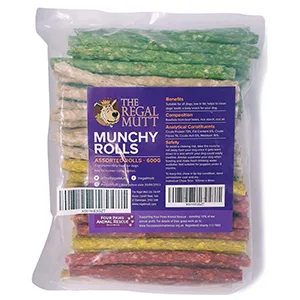The Regal Mutt - Rawhide Chews (Munchy Rolls - Value Pack of 600g) - The Regal Mutt - Munchy Rolls