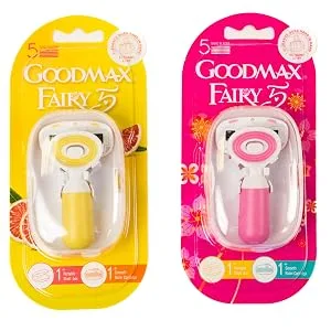 Goodmax Fairy Mini Lady Razor - Travel Size With Case - 5 Nano Blade - Moisture Bar Strip Dual Lubrication - Goodmax Razor