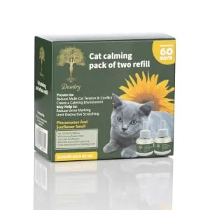 Daintry Cat Calming pack of two Refills for Diffuser With Sunflower Smell .Diffuser not included - Cat Diffuser ,Cat Calming Pack of Two Refill 48 ml