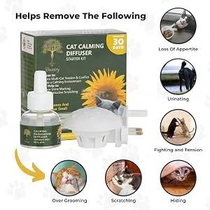 Daintry Cat Calming pack of two Refills for Diffuser With Sunflower Smell .Diffuser not included - Explaining what the cat Diffuser does