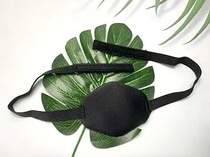 AMZVIO 2 PCS Eye Patches for Adults Adjustable Eye Patch Amblyopia Lazy Eye Patches for Left or Right Eyes After Surgery or Pirate Costume (Black) - adjustable eye patch