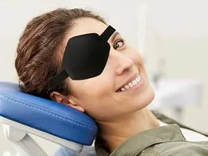 AMZVIO 2 PCS Eye Patches for Adults Adjustable Eye Patch Amblyopia Lazy Eye Patches for Left or Right Eyes After Surgery or Pirate Costume (Black) - eye patch for women