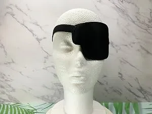 AMZVIO 2 PCS Eye Patches for Adults Adjustable Eye Patch Amblyopia Lazy Eye Patches for Left or Right Eyes After Surgery or Pirate Costume (Black) - right eye patch