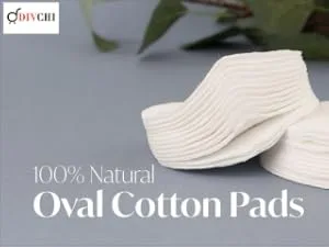 DIVCHI Oval Cotton Pads - 60 Pack for Face | Makeup Remover Pads Hypoallergenic Lint-Free | 100% Pure Cotton - Make Up Remover Pad