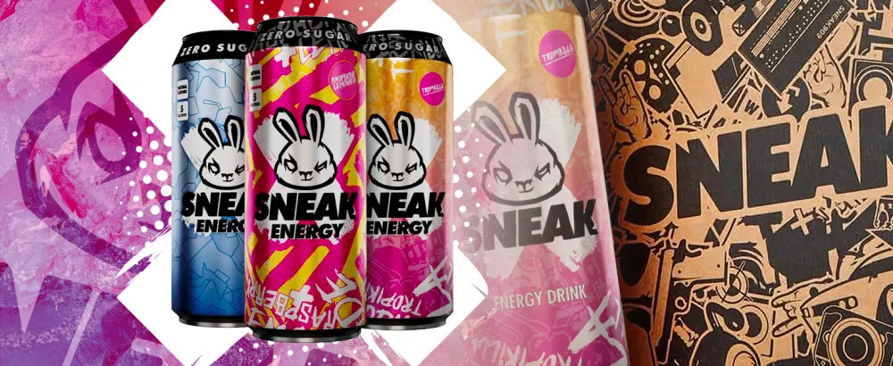 SNEAK | Cans Mixed Flavours with Blizzard Raspberry Lemonade & Tropikilla | Zero Sugar Low-Calorie Energy Drink for Sustained Concentration & Focus | 500ml x 12 - Mixed