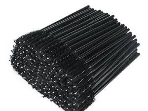 G2PLUS 300 PCS Disposable Lip Gloss Applicators - Crystal Black Lipstick Concealer Brushes - Lip Gloss Applicator Wands Perfect for Lips Eyes and Makeup Application 300PCS Crystal Black - Black Eyelash Brushes