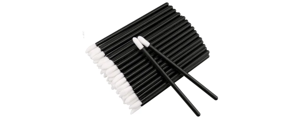 G2PLUS 300 PCS Disposable Lip Gloss Applicators - Crystal Black Lipstick Concealer Brushes - Lip Gloss Applicator Wands Perfect for Lips Eyes and Makeup Application 300PCS Crystal Black - Black Lip Brushes