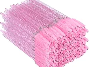 G2PLUS 300 PCS Disposable Lip Gloss Applicators - Crystal Black Lipstick Concealer Brushes - Lip Gloss Applicator Wands Perfect for Lips Eyes and Makeup Application 300PCS Crystal Black - Crystal Eyelash Brushes Pink