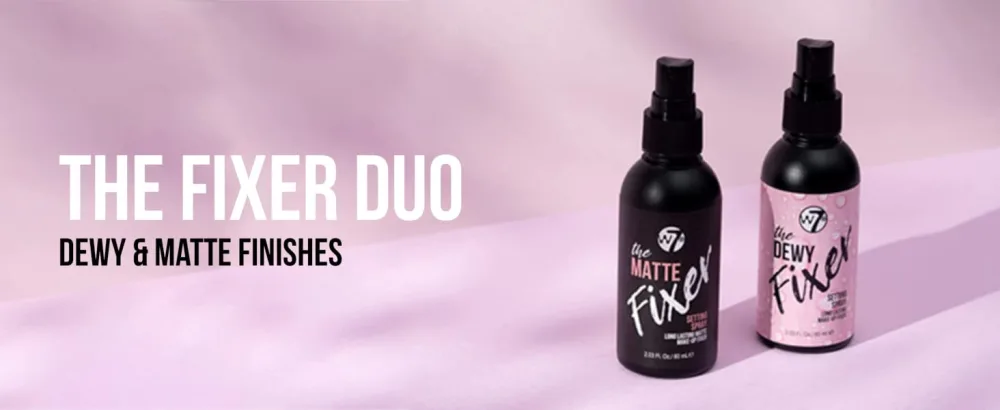 W7 The Fixer Makeup Setting Spray - Matte Finish - Long-Lasting Ultra-Fine Formula - Cruelty Free and Vegan - 2 Pack Pack of 2 Matte - FIXER