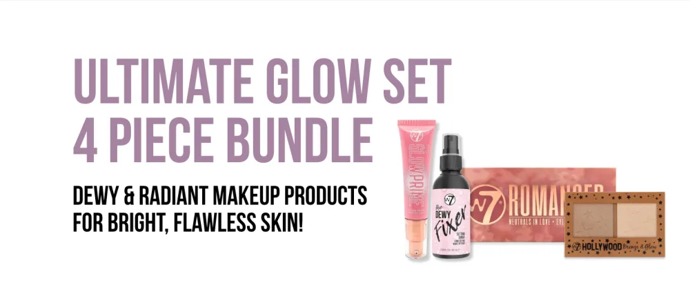 W7 Ultimate Glow Prime Set - 4Pcs Bundle - Dewy & Radiant Makeup Products For Bright Flawless Skin! Bundle (Pack of 4) - product information 2