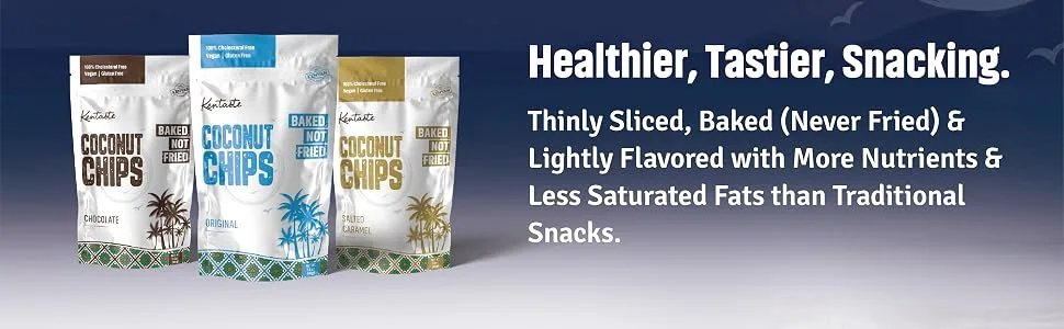 Kentaste Coconut Chips Shredded Dried and Baked Coconut Snack Chocolate Flavor Pack of 6 - Kentaste product